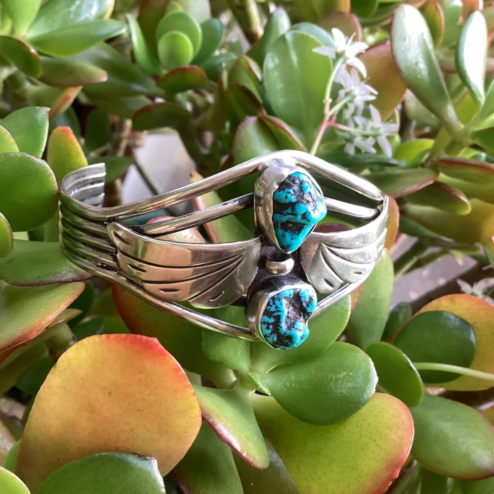 Traditional Unsigned Native American Sterling Sil… - image 2